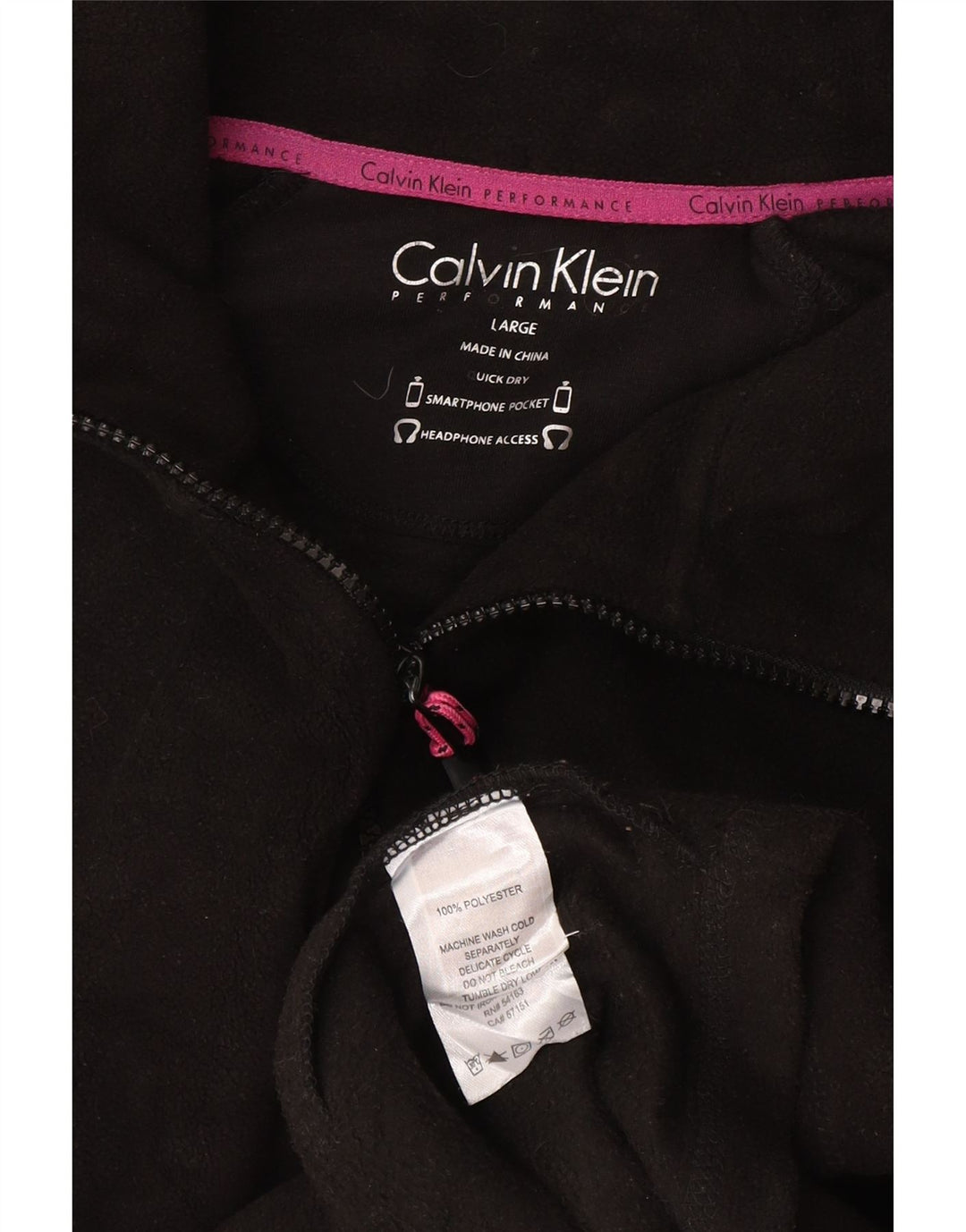 Calvin Klein Chaqueta de forro polar gráfica para mujer UK 46 Grande Poliéster negro