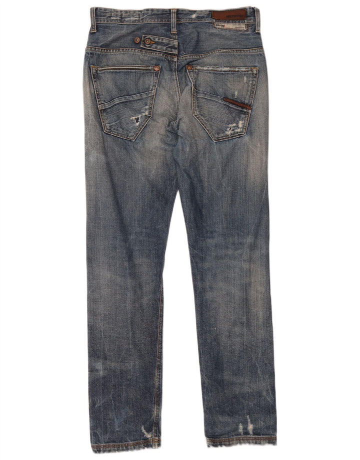 Meltin' Pot Vaqueros ajustados desgastados para hombre W28 L32 Algodón azul