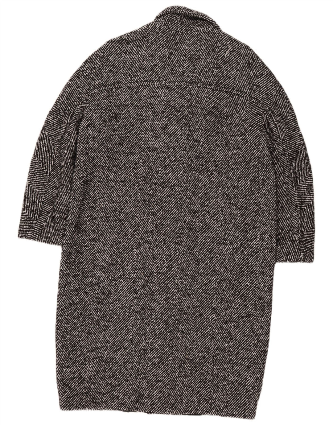 Zara Abrigo de manga 3/4 para mujer UK 44 Algodón en espiga negro mediano