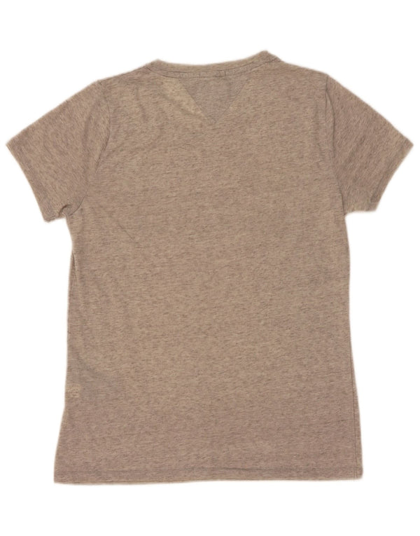 Tommy Hilfiger Camiseta gráfica para mujer Top UK 10 Small Grey Moteado