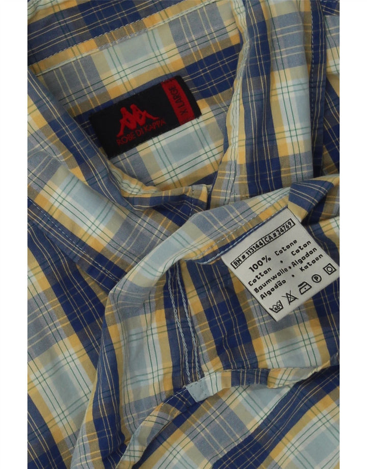 Camisa Kappa Hombre XL Azul Cuadros Algodón