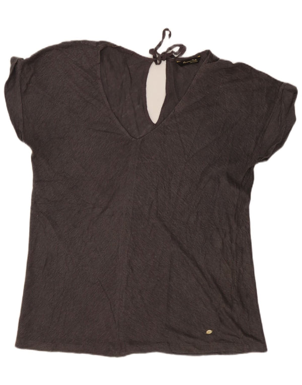Massimo Dutti Womens Blouse Top UK 16 Large Grey