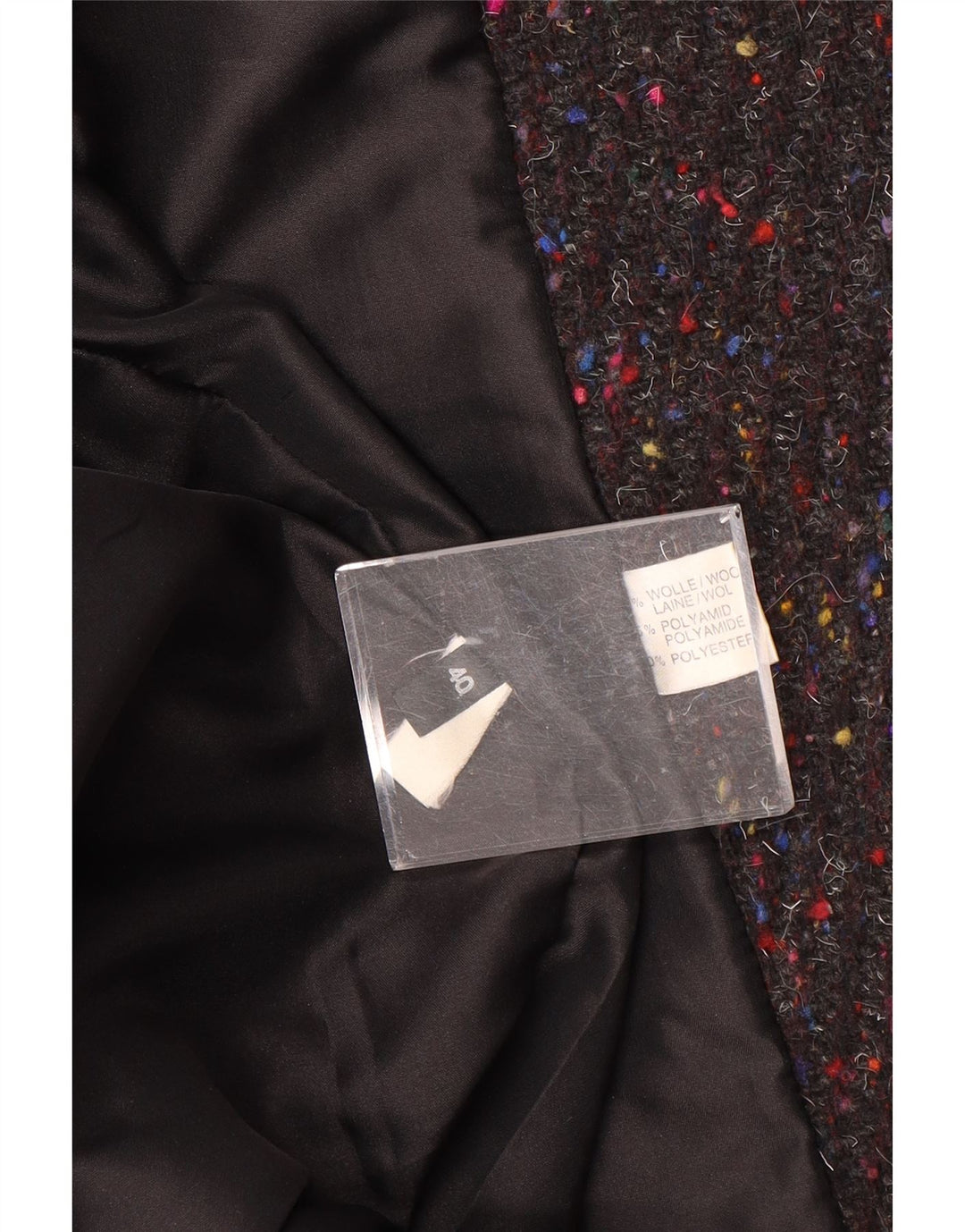 VINTAGE Abrigo extragrande para mujer EU 40 Lana moteada gris medio