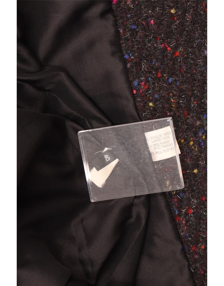 VINTAGE Abrigo extragrande para mujer EU 40 Lana moteada gris medio