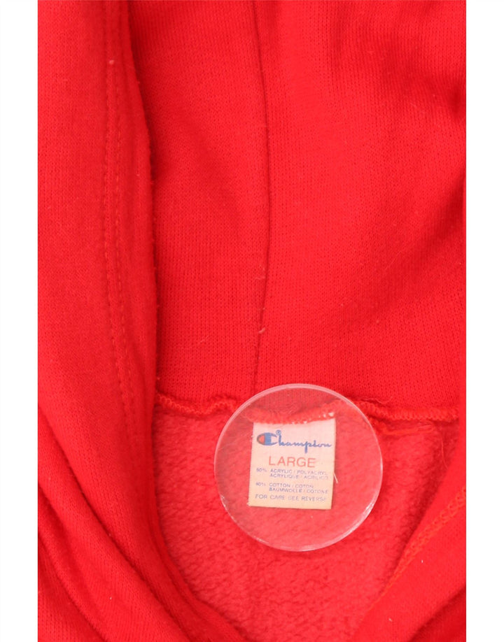 CHAMPION Sudadera con capucha gráfica para mujer Reino Unido 16 Grande Acrílico rojo