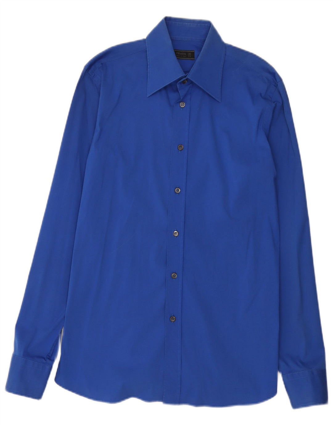 Camisa Prada Hombre Talla 38 15 Algodón Azul Medio
