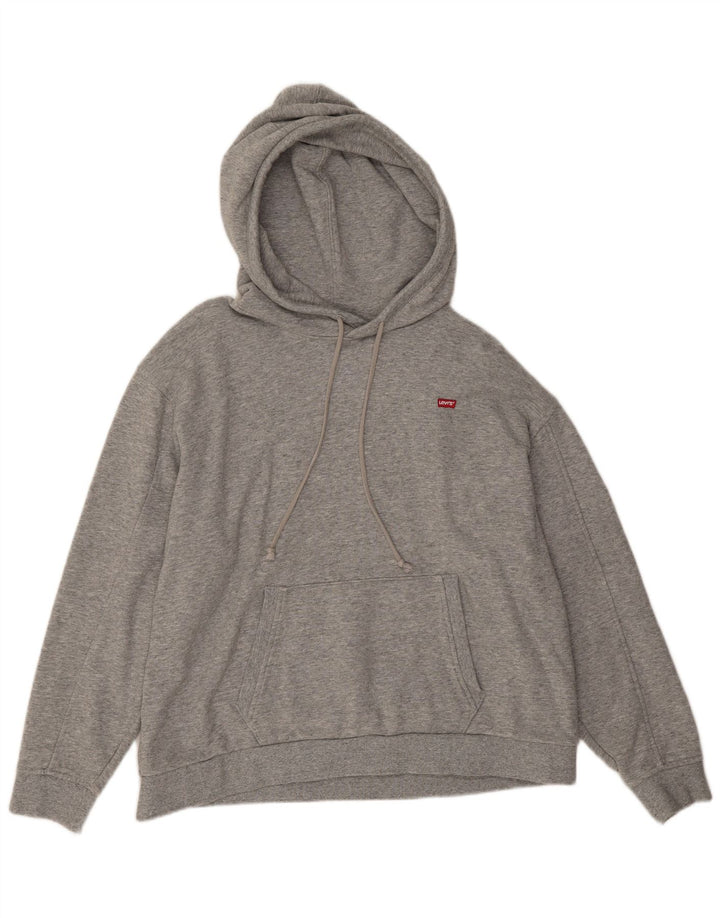 Levi's Jersey con capucha para hombre de algodón moteado gris grande con capucha