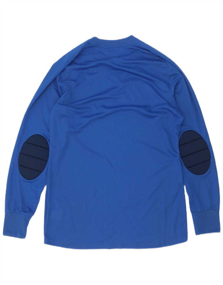 Adidas Hombre Climalite Top Manga Larga Azul Medio Colorblock Poliéster