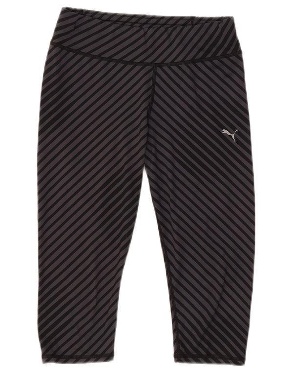 Puma Leggings Capri para Mujer UK 12 Poliéster a Rayas Gris Medio