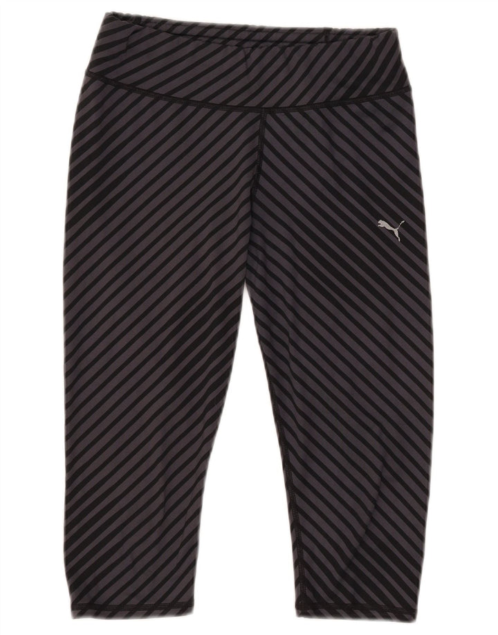 Puma Leggings Capri para Mujer UK 12 Poliéster a Rayas Gris Medio