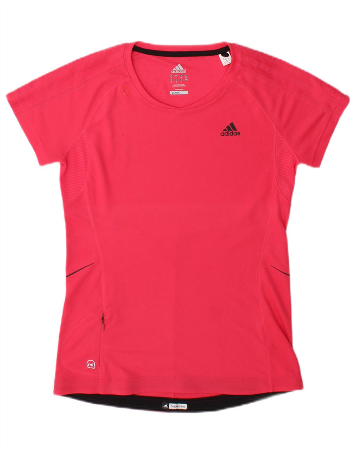 Adidas Mujer Climacool Camiseta Top UK 12 Mediano Rosa