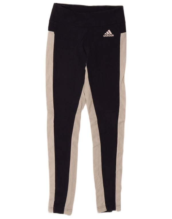 Adidas Leggings gráficos para mujer UK 4 XS Azul marino Colorblock
