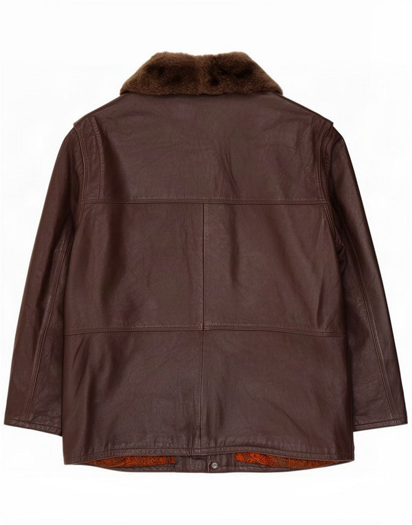 Chaqueta de cuero vintage para hombre ES 38 Marrón medio