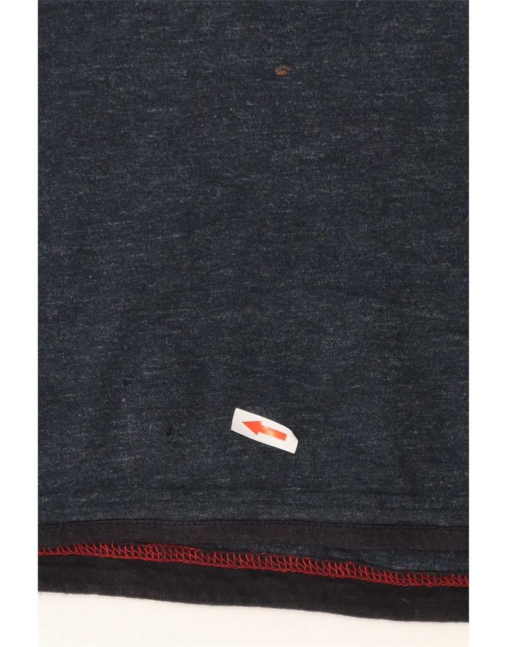 Camiseta de hombre Fat Face de manga larga de algodón color block en azul marino grande