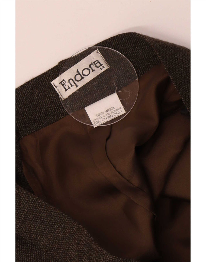Falda larga Endora para mujer UK 14 Medium W30 Lana marrón