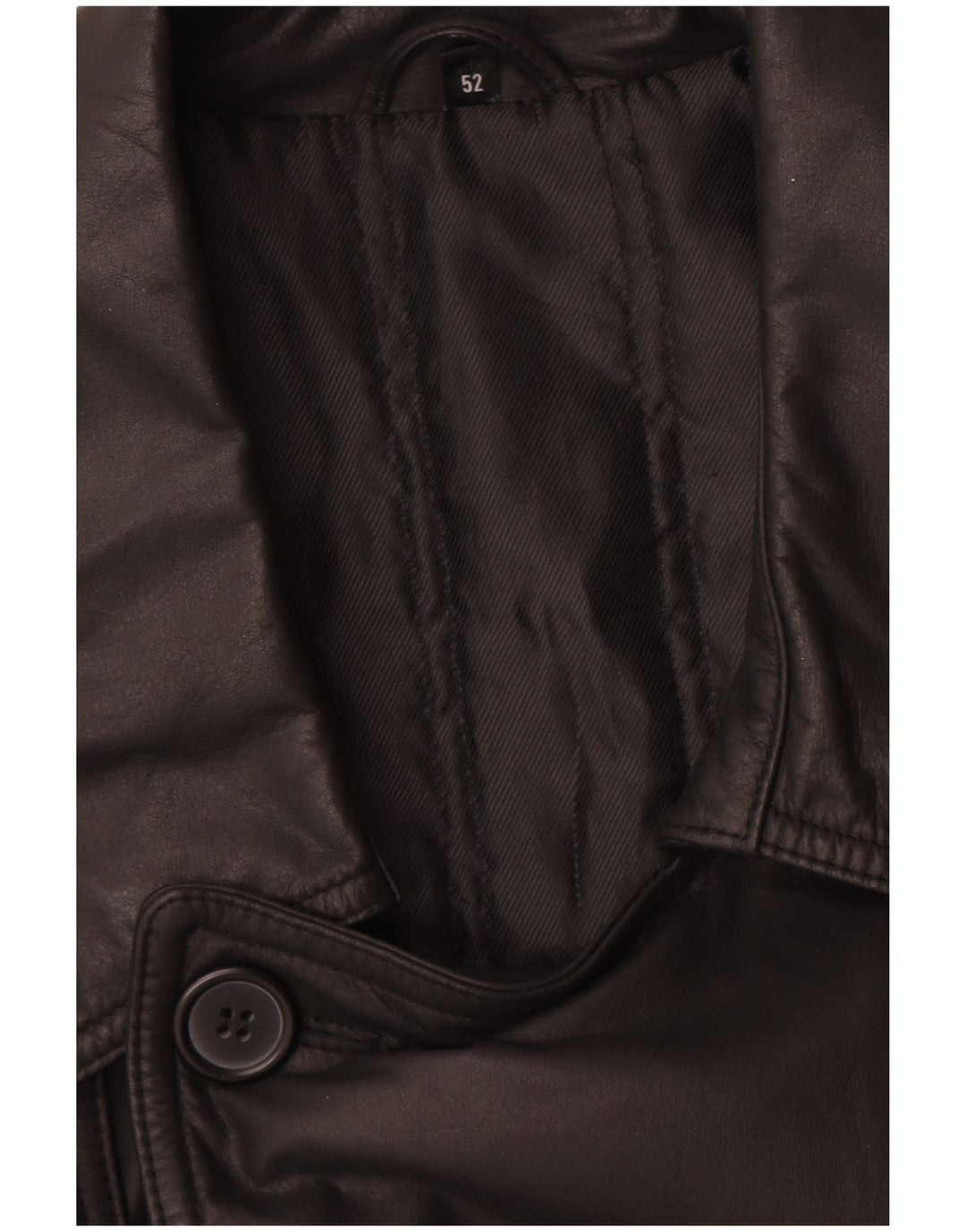 WESTBURY Gabardina de cuero para hombre IT 52 XL Cuero negro