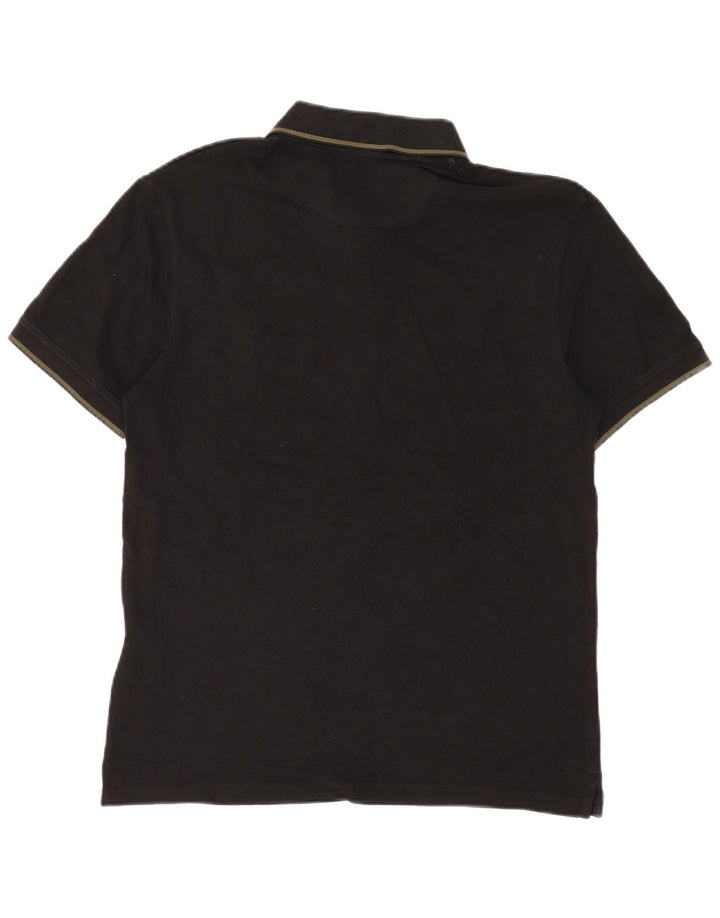Lyle & Scott Polo para hombre de algodón negro mediano