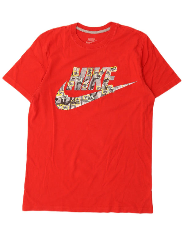 Nike Camiseta con gráfico de corte regular para hombre, color rojo medio