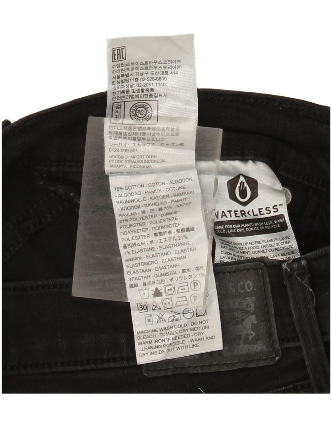 Levi's Mujer 314 Shaping Straight Jeans W29 L30 Algodón Negro