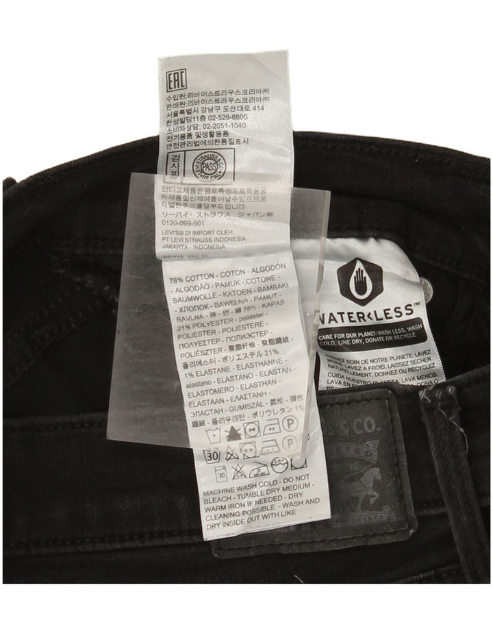 Levi's Mujer 314 Shaping Straight Jeans W29 L30 Algodón Negro