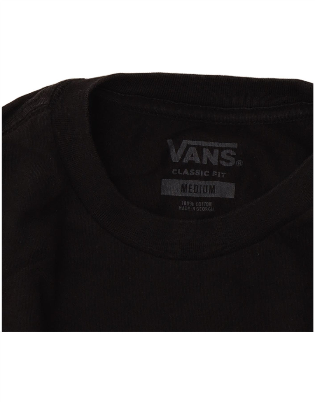 Vans Hombre Classic Fit Graphic Top Manga Larga Algodón Negro Mediano