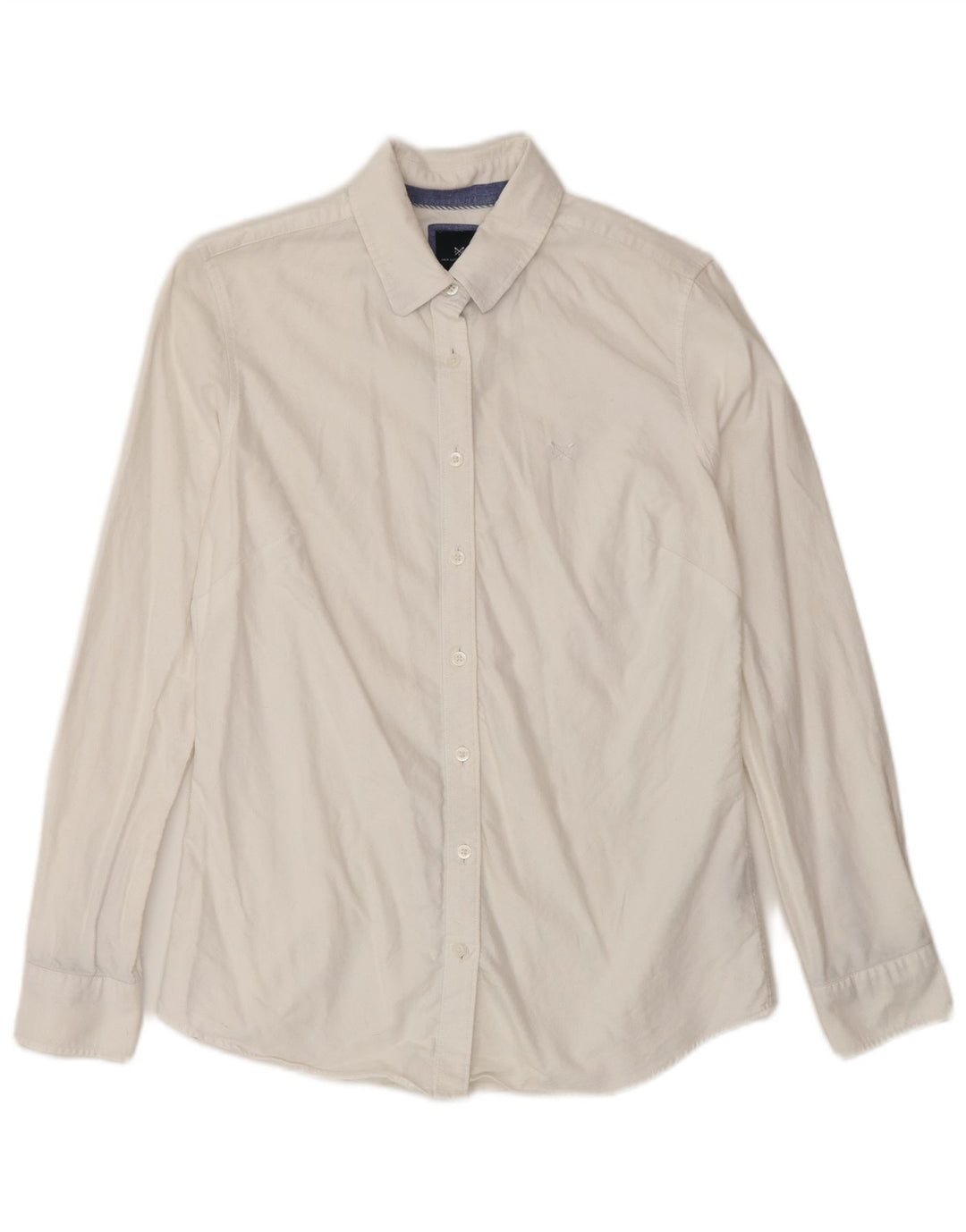 CREW CLOTHING Camisa de corte clásico para mujer UK 8 Small White Cotton