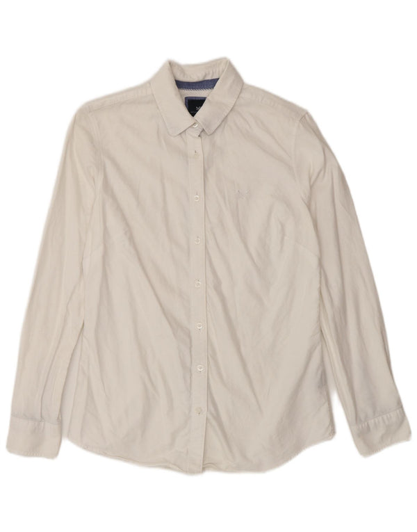 CREW CLOTHING Camisa de corte clásico para mujer UK 8 Small White Cotton