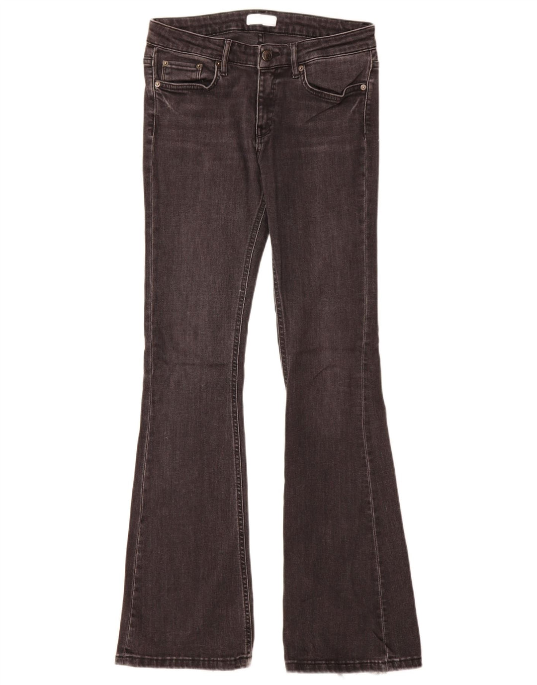 Zara Jeans Acampanados Para Mujer EU 38 Small W28 L32 Gris