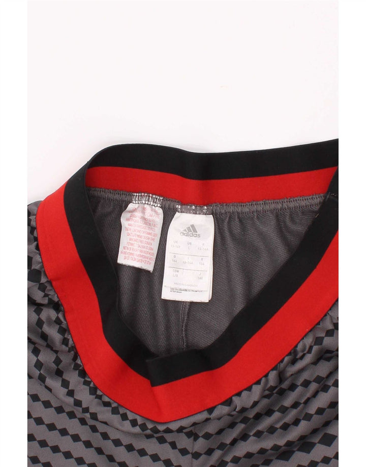 Adidas Pantalones cortos deportivos para niño 13-14 años Gris Geométrico Poliéster