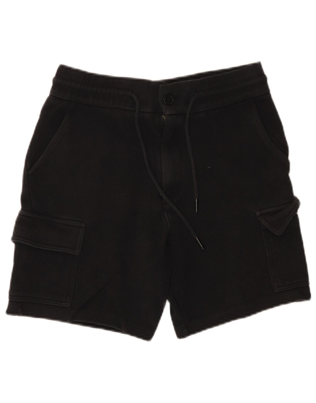 Zara Hombre Shorts Cargo Pequeño W30 Algodón Negro