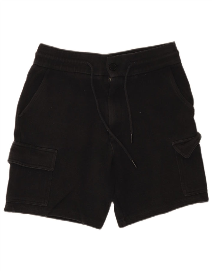 Zara Hombre Shorts Cargo Pequeño W30 Algodón Negro