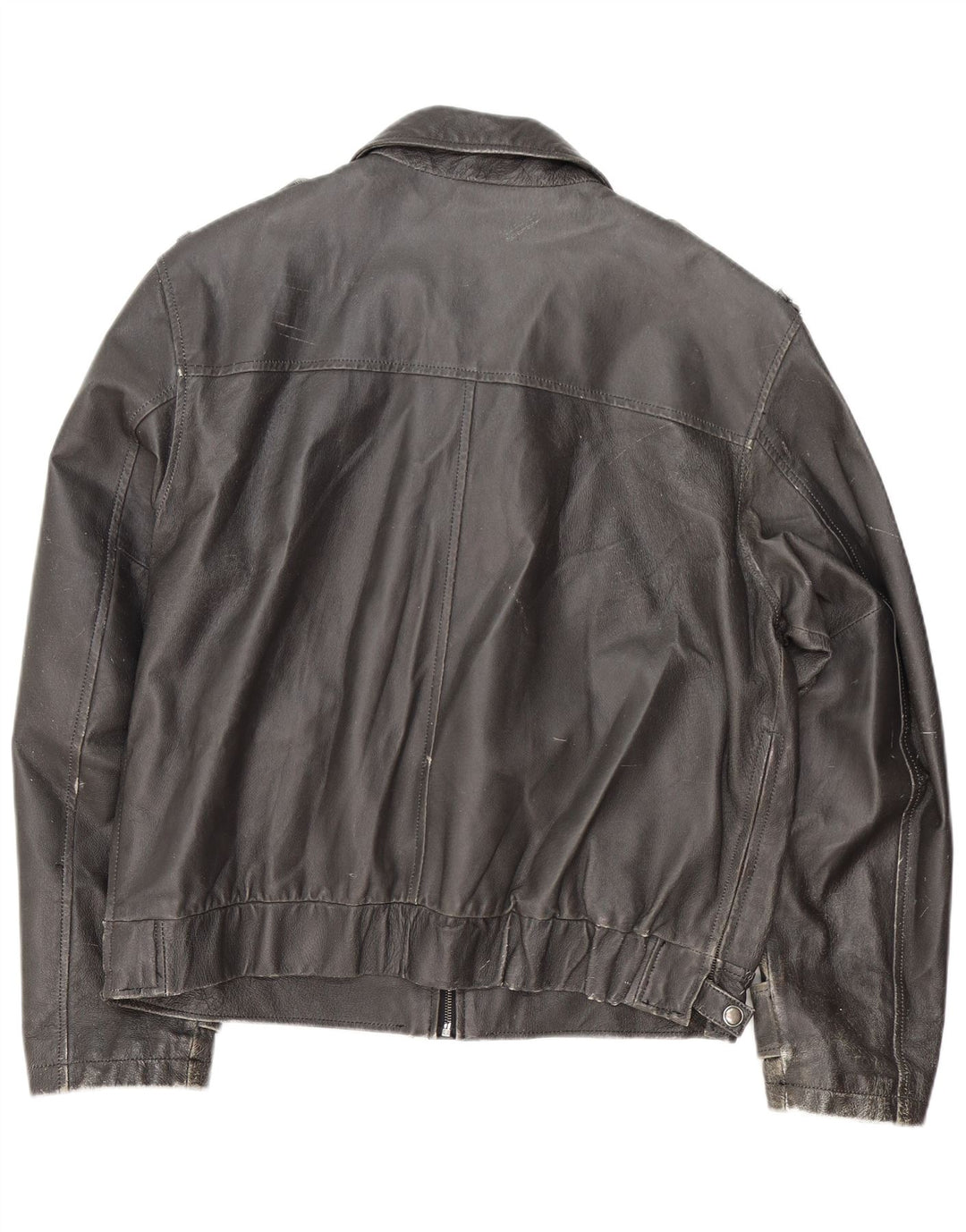 Vintage hombres chaqueta de cuero militar IT 54 2XL cuero negro