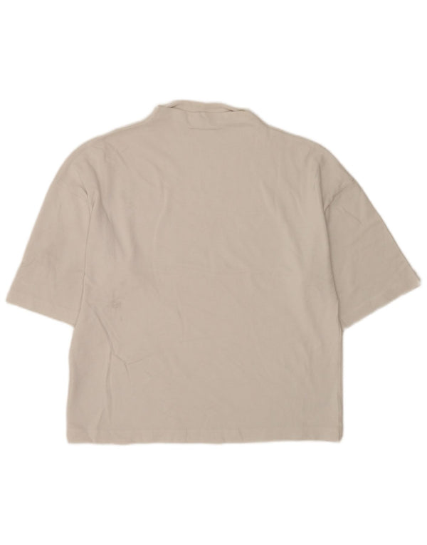 Zara Camiseta Extragrande para Mujer Top UK 10 Small White Cotton