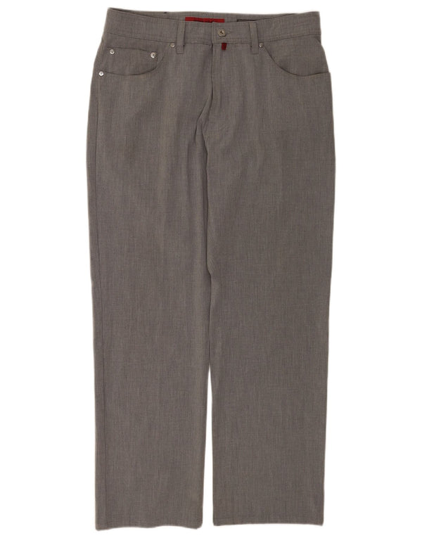 Pierre Cardin Pantalones casuales rectos para hombre IT 50 Large W34 L30 Gris
