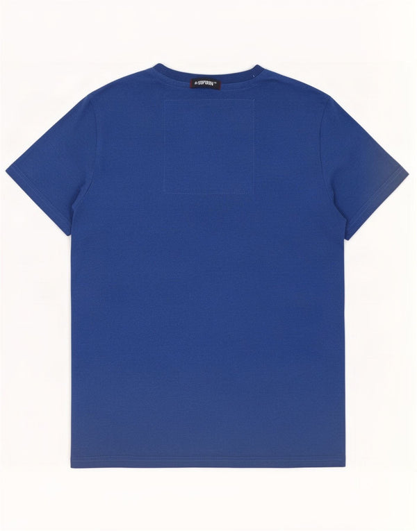 Superdry Mens Graphic T-Shirt Top Large Blue Cotton