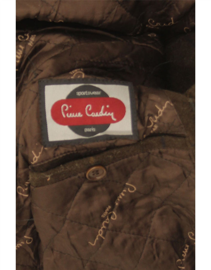 Pierre Cardin Chaqueta Bomber para Hombre UK 42 XL Cuadros Caqui