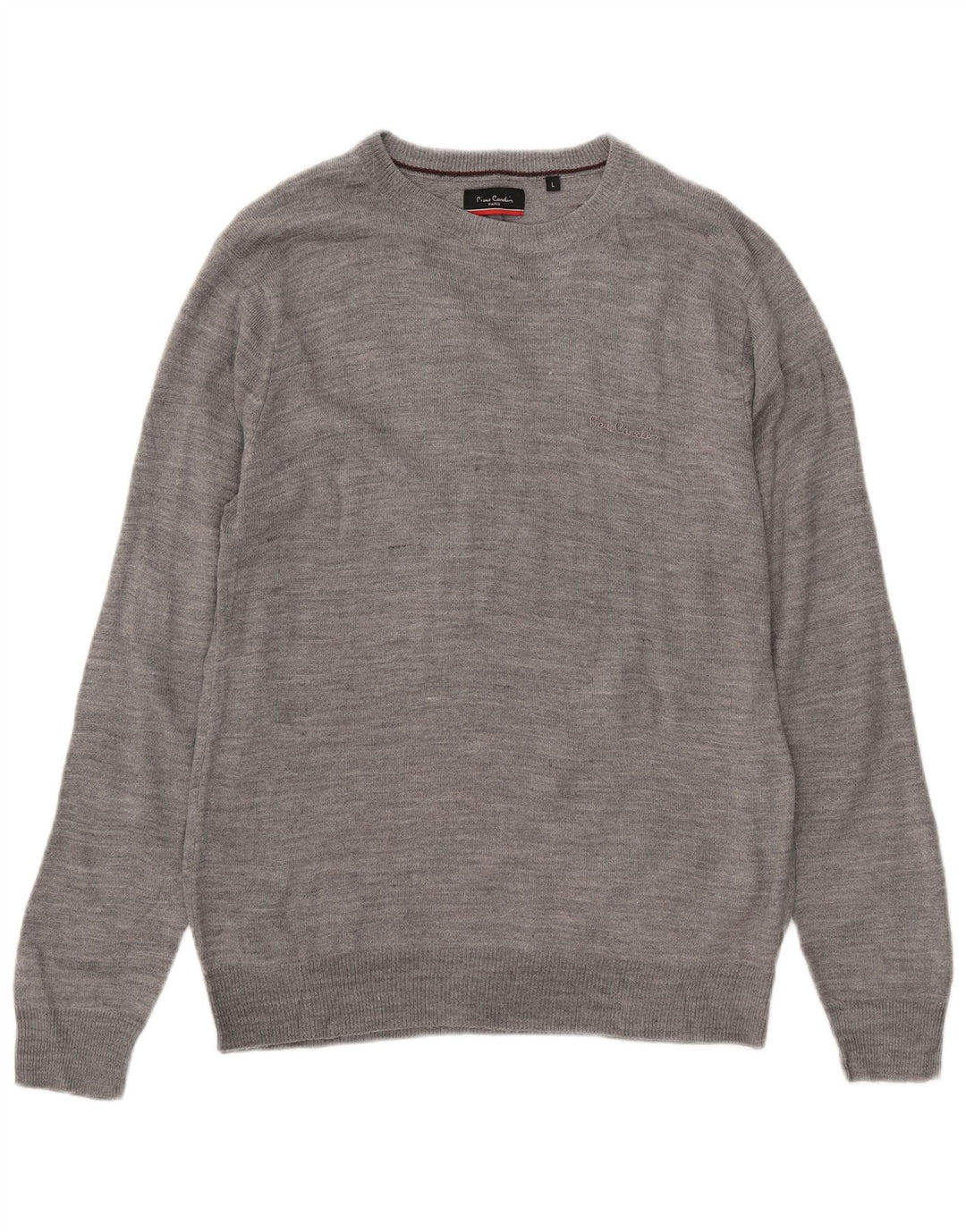 Pierre Cardin - Jersey de cuello redondo para hombre, acrílico gris grande