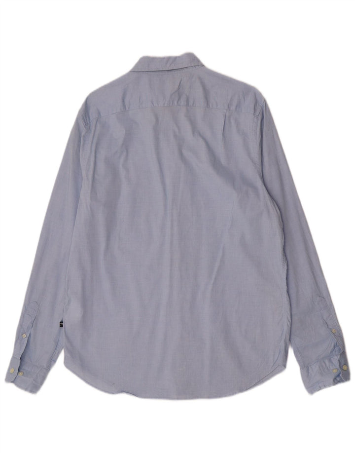 Nautica Camisa de corte clásico para hombre de algodón azul medio