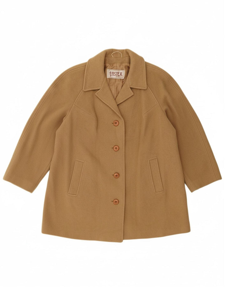 EASTEX Womens Overcoat UK 20 2XL Beige New Wool