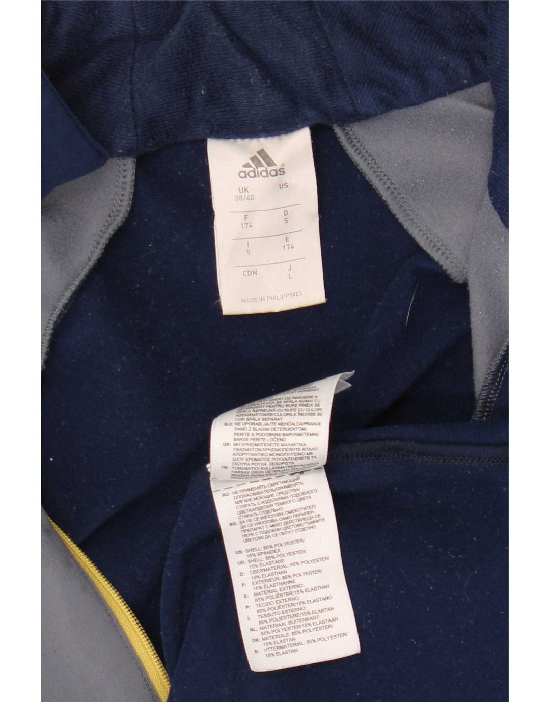 Adidas Hombre Jersey Chándal Top UK 38/40 Medium Azul Marino Colorblock