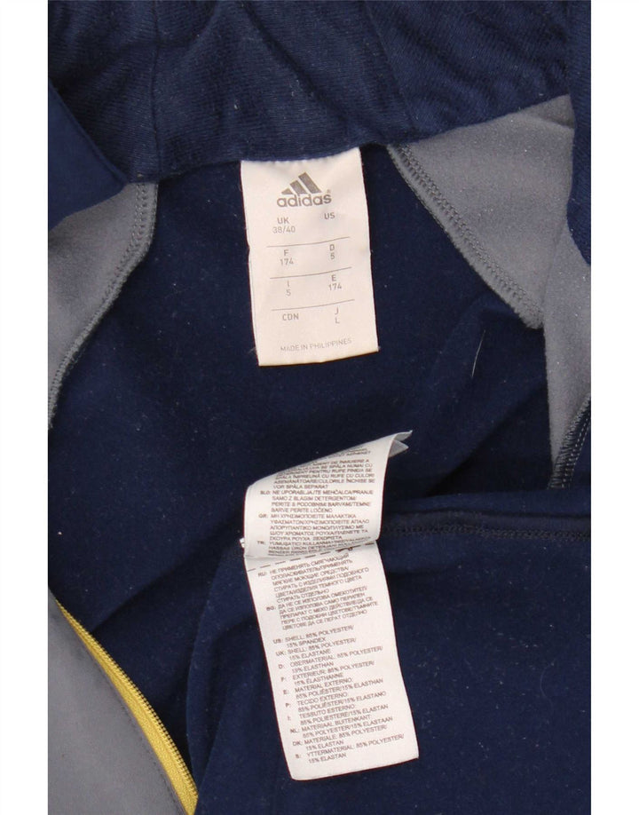 Adidas Hombre Jersey Chándal Top UK 38/40 Medium Azul Marino Colorblock
