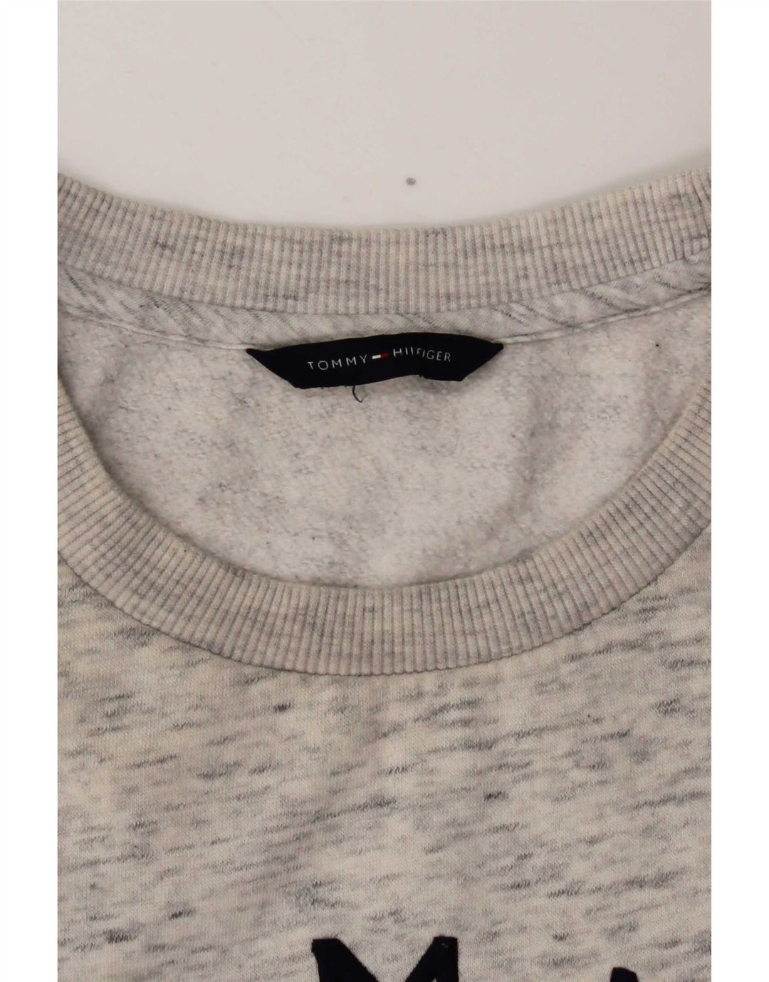 Tommy Hilfiger Sudadera gráfica para mujer Jumper UK 12 Gris medio moteado