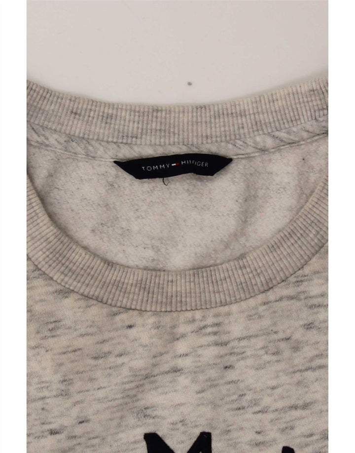 Tommy Hilfiger Sudadera gráfica para mujer Jumper UK 12 Gris medio moteado