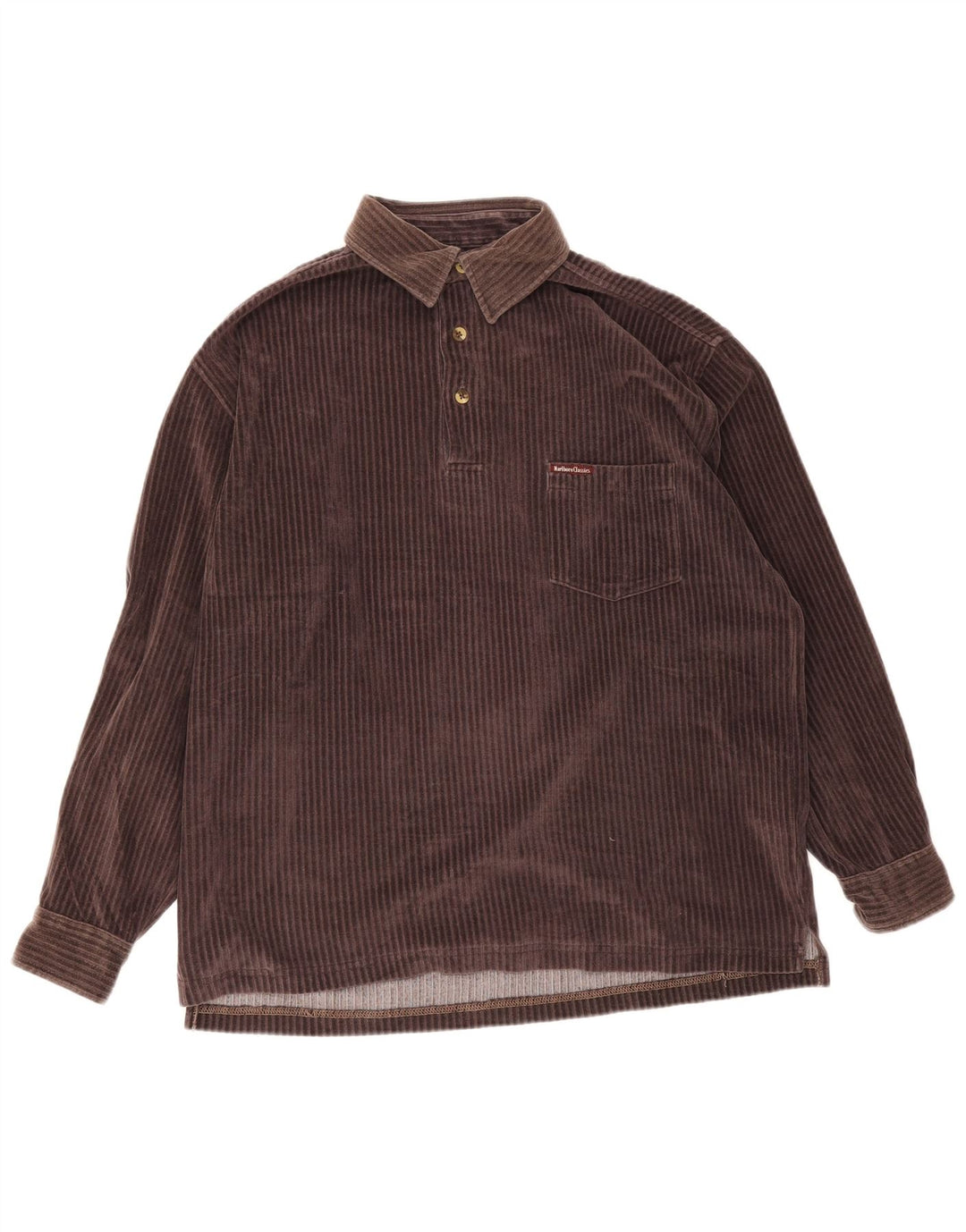 Marlboro Classics Camisa tipo jersey de pana para hombre Algodón marrón medio
