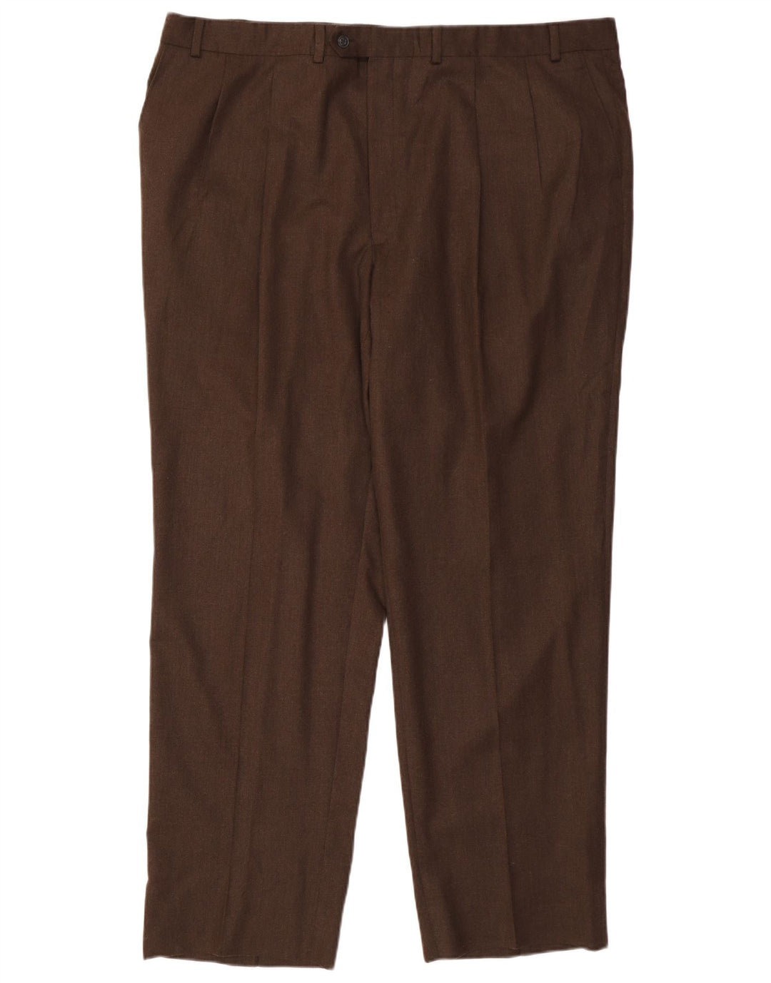 RALPH LAUREN Pantalón de traje con pinzas para hombre W46 L33 Lana marrón