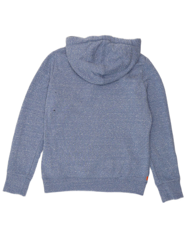 SUPERDRY Jersey con capucha gráfica para mujer UK 40 Poliéster azul medio