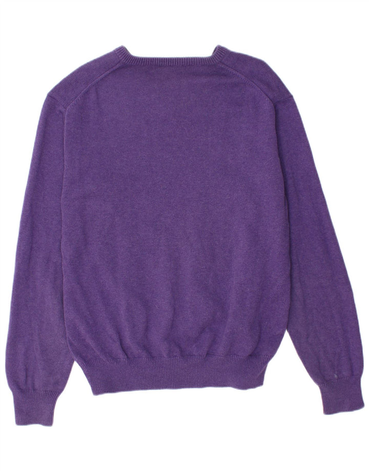 GANT Jersey con Cuello en V de Algodón Morado Medio Hombre