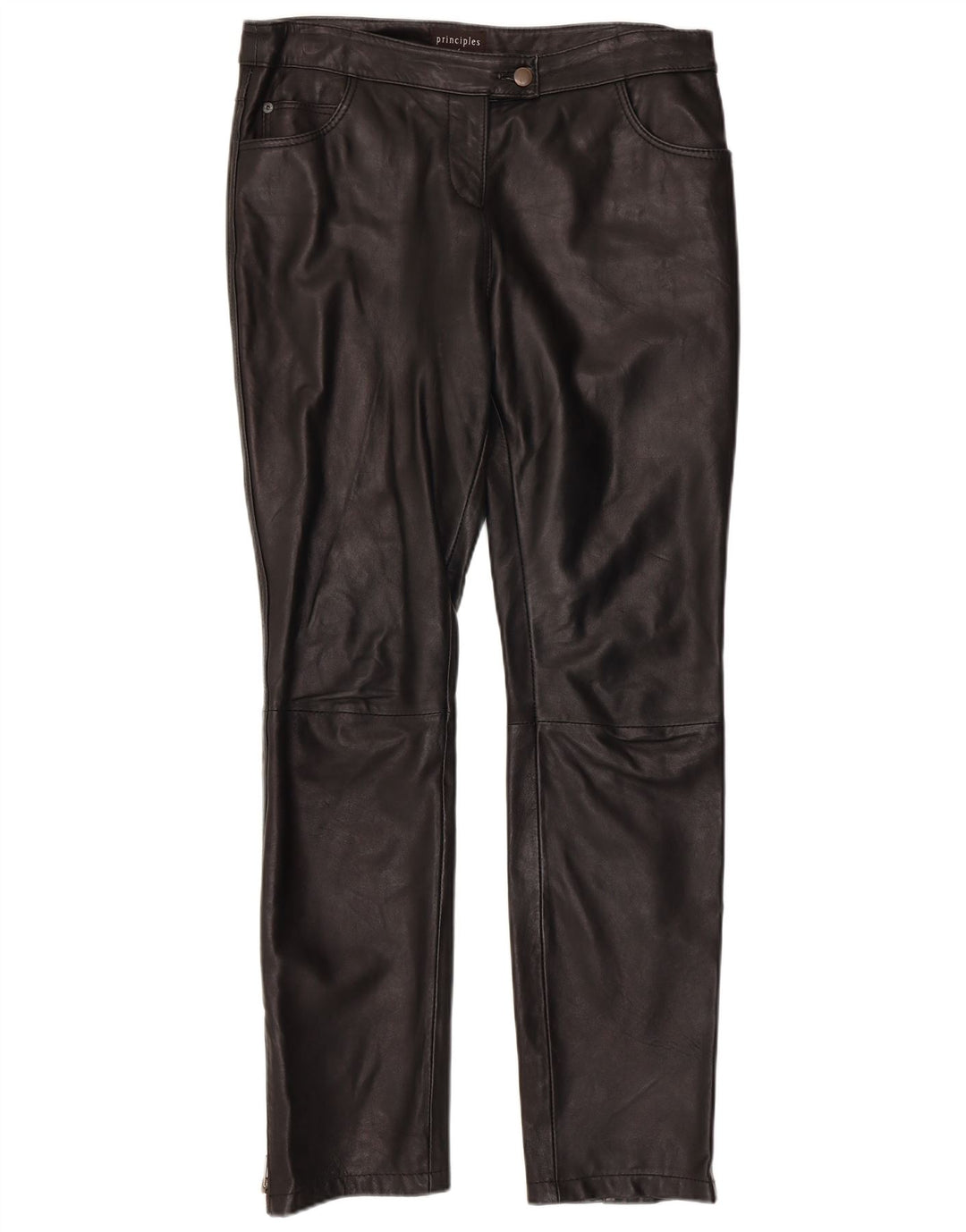 PRINCIPLES Womens Slim Trousers UK 12 Medium W34 L30  Black Leather