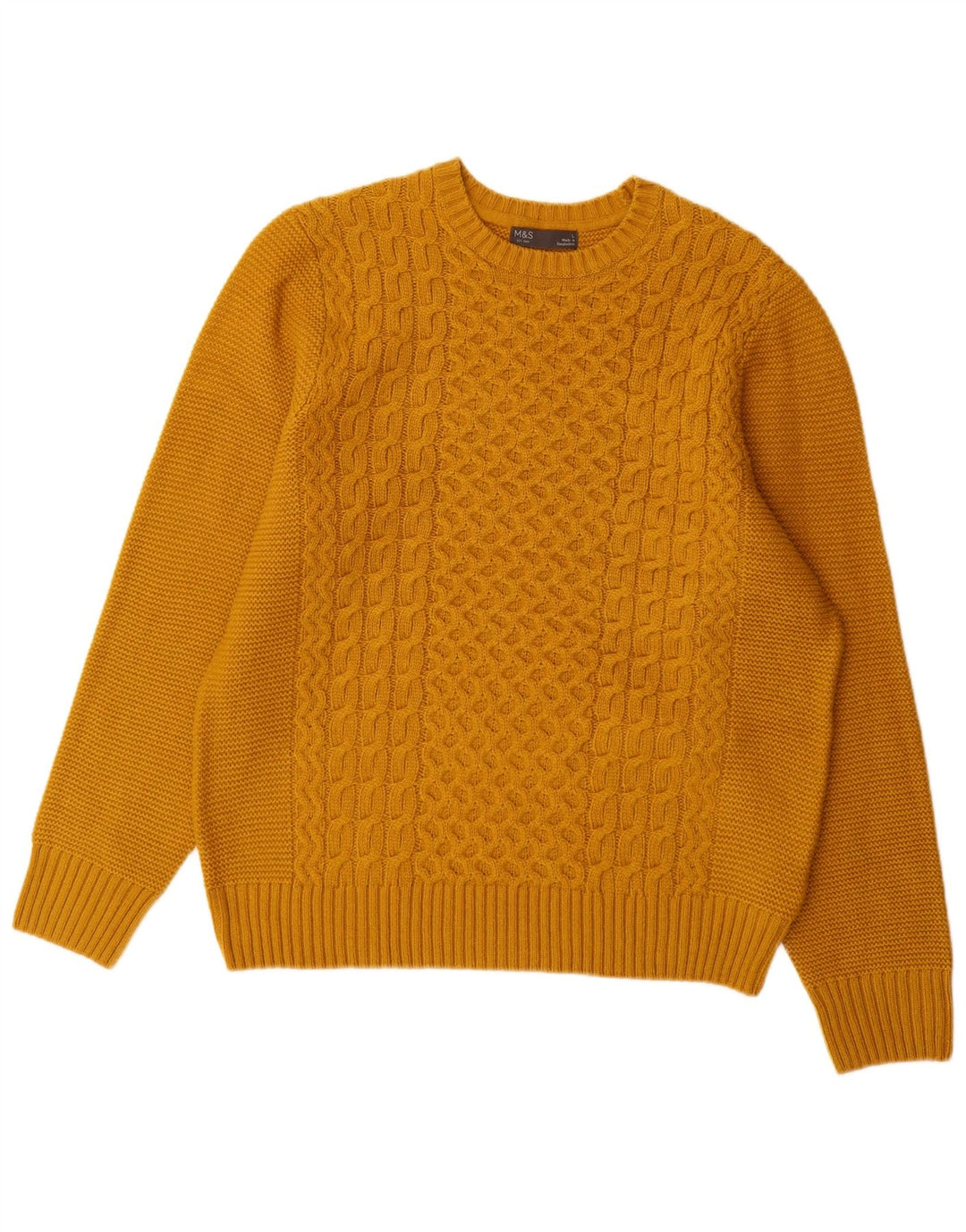Marks & Spencer Jersey De Cuello Redondo Para Hombre Acrílico Amarillo Grande