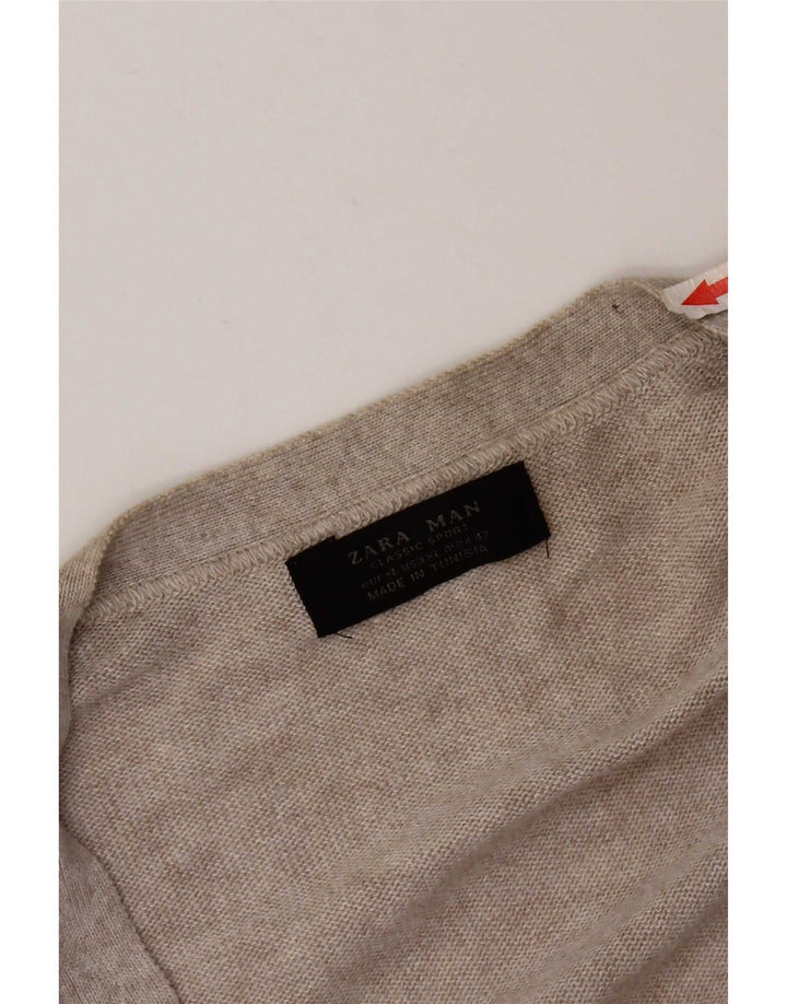 Zara Hombre Jersey Cárdigan XL Gris